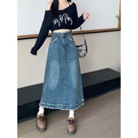CHÂN VÁY JEAN DENIM FORM CHỮ A DÀNH CHO NỮ HÀNG QUẢNG CHÂU