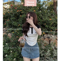 CHÂN VÁY JEAN Denim ngắn lưng cao basic dễ phối đồ mặc hằng ngày, Chân váy bò có quần lót trong an toàn