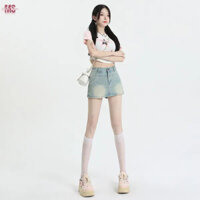 Chân Váy Jean Ngắn Dáng Chữ A Có Lót Trong. Quần Giả Váy Chất Liệu Jean Cao Cấp C32