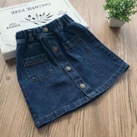 chân váy jean nút cài