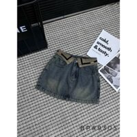 chân váy jean phối vạt eo hottend cw
