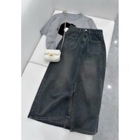 Chân váy Jean SOBIN đẹp trang nhã lịch sự Big Size (40-90)KG, 093, QJ093