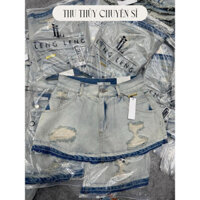 CHÂN VÁY JEAN THÁO GẤU MÀU XANH NHẠT