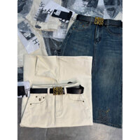 CHÂN VÁY JEAN TRẮNG XANH XẺ SAU CHUẨN QUẢNG CHÂU CAO CẤP