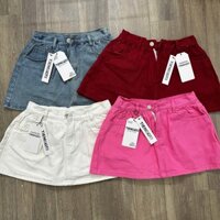Chân Váy Jean Xoè Bồng Xếp Nếp 5 Màu Đỏ-Trắng-Hồng-Xanh-Đen Dáng Ngắn- Chít Ly Có Quần Bảo Hộ