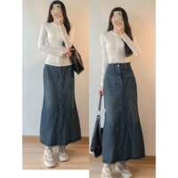 Chân váy jeans dáng dài thiết kế dáng đuôi cá , form đẹp siêu tôn dáng MaiA 2089