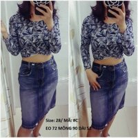 CHÂN VÁY JEANS XẺ TÀ TRƯỚC