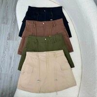 Chân váy kaki bigsize nữ dáng chữ A túi hộp có dât thắt eo phong cách trẻ trung, năng động 50-96kg  - CV18