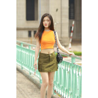 Chân Váy KaKi Ngắn Chữ A Túi Hộp Có Quần Lót Trong JOLY JL14