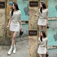 Chân Váy Kaki Trắng Dáng A