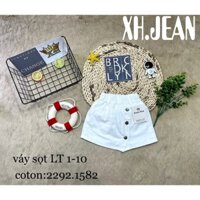 Chân váy kaki trắng đính nút
