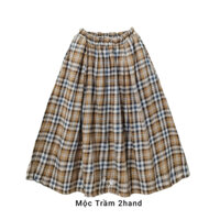 Chân váy kẻ caro vintage, dáng xoè