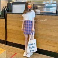 Chân váy kẻ caro