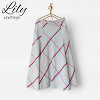 Chân váy kẻ màu xanh size S 2hand Nhật