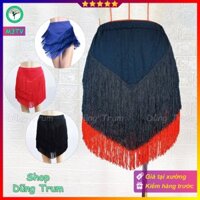 Chân váy khiêu vũ tua rua chéo 3 tầng nhọn nhảy Latin siêu đẹp