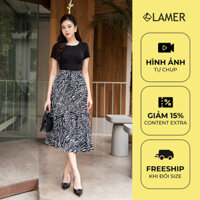 Chân Váy LAMER Dáng Xòe Quạt Họa Tiết L62L23Q005