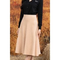 Chân váy len be dáng xòe nhẹ, dệt gân CVL01E33 Toson
