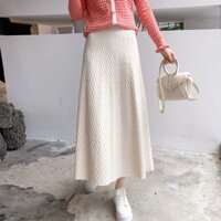 Chân Váy Len Chữ a Lưng Cao Màu Trơn Phong Cách Hàn Quốc Thời Trang Thu Đông Mới
