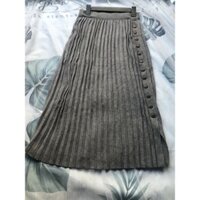Chân váy len chữ A xếp ly QC