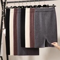 Chân váy len dáng dài chất vải dày dặn xẻ tà thời trang mới lạ cho nữ