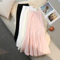 Chân Váy Len Lông Cừu Đuôi Cá Lưng Cao Co Giãn Thời Trang Thu Đông Phong Cách Mới