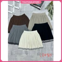 Chân váy len may ly dáng xoè ngắn chất dày dặn hàng Quảng Châu loại 1