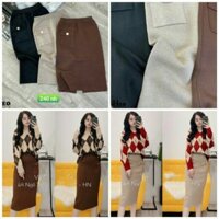 Chân váy len túi hộp