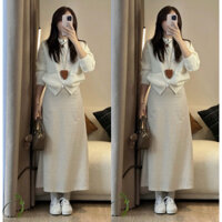 Chân váy LINEN THÔ dáng dài 88cm NH144 có lót trong