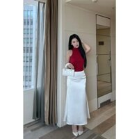 Chân Váy Lụa Form Dài Đuôi Cá 2 Lớp Dày Dặn Công Sở Đi Tiệc Sang Trọng BYHANG - S161