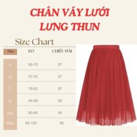 Chân váy lưới dài 87cm dáng xòe bồng 2 lớp lưng thun thiết kế tối giản CV01 - Khánh Linh Style