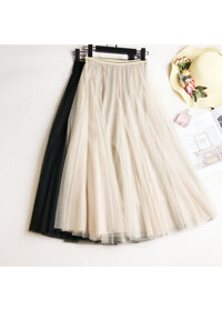 Chân váy lưới tutu xòe nhiều tầng VAY49 - Trắng ngà