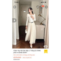 chân váy màu trắng kem xếp li dàu tiểu thư