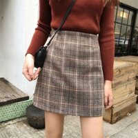 Chân váy maxi chữ A hoạ tiết sọc ca-rô thời trang mùa thu cho phái nữ ་ 𝄒