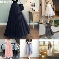 Chân Váy Maxi Dài Dáng Chữ A Lưng Cao Màu Đen Thời Trang Xuân Hè Xinh Xắn Cho Nữ