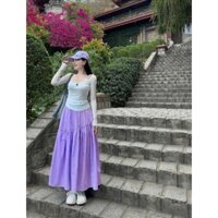 Chân váy maxi dài đính nơ siêu xinh