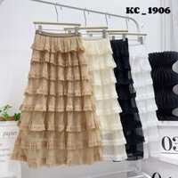 Chân váy maxi tầng dài chấm bi, Chân váy xoè tầng dáng dài CV1906 - NhiNhi Shop