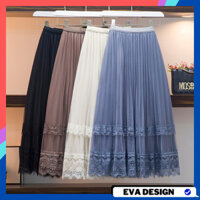Chân váy midi 2 tầng ren độc đáo chân váy voan xếp ly dáng xòe sang chảnh phù hợp đi chơi đi dạo phố đi tiệc CV35