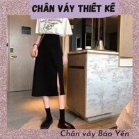 Chân váy midi dài xẻ tà trước đùi ( sẵn size) _M28
