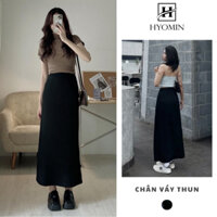Chân váy midi dáng dài suông chất thun co giãn tôn dáng tôn eo hyominstore