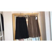 Chân váy midi đen dáng dài