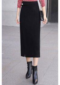 Chân Váy Midi - Đen - M