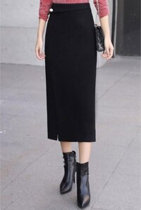 Chân Váy Midi - Đen - S