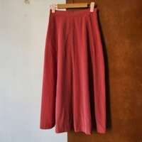 Chân váy midi vintage Nhật hiệu Film chấm bi đỏ cổ điển 2 túi - emvanang