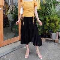 Chân váy midi xếp ly