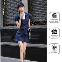 Chân Váy Ngắn Chữ A Có Túi La Boutique Chất Carolan Cao Cấp-V023