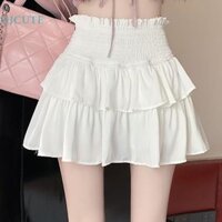 Chân váy ngắn GJCUTE y2k lưng thun xếp tầng ôm dáng phong cách harajuku Hàn Quốc cho nữ