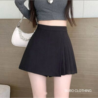 Chân váy ngắn SUBO xếp ly lưng cao kèm lót quần bảo hộ, phong cách thường ngày cho nữ, chất vải Vitex độ dài 40cm