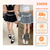 Chân váy ngắn xếp ly dáng xòe phồng - Chân váy đẹp lưng cạp cao,xòe bồng trẻ trung năng động,2 màu đen xám -M02-XMDN