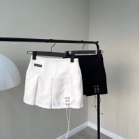 Chân Váy Ngắn Xếp Ly Phối Đan Dây Vải Cotton Ring Skirt Morphine.club