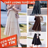 Chân Váy Nhung Dập Ly Chân Váy Dài Xoè Midi Cao Cấp Chính Hãng Angel - Hàng nhập khẩu